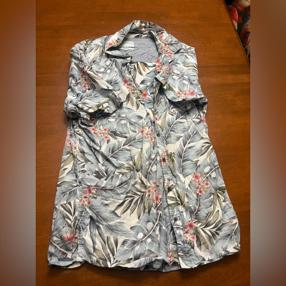Rip Curl Blue and Pink Floral Men's Casual Shirt